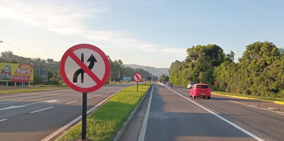 Retorno no km 26 da ERS-122 foi alterado para proporcionar mais segurança aos motoristas e passageiros