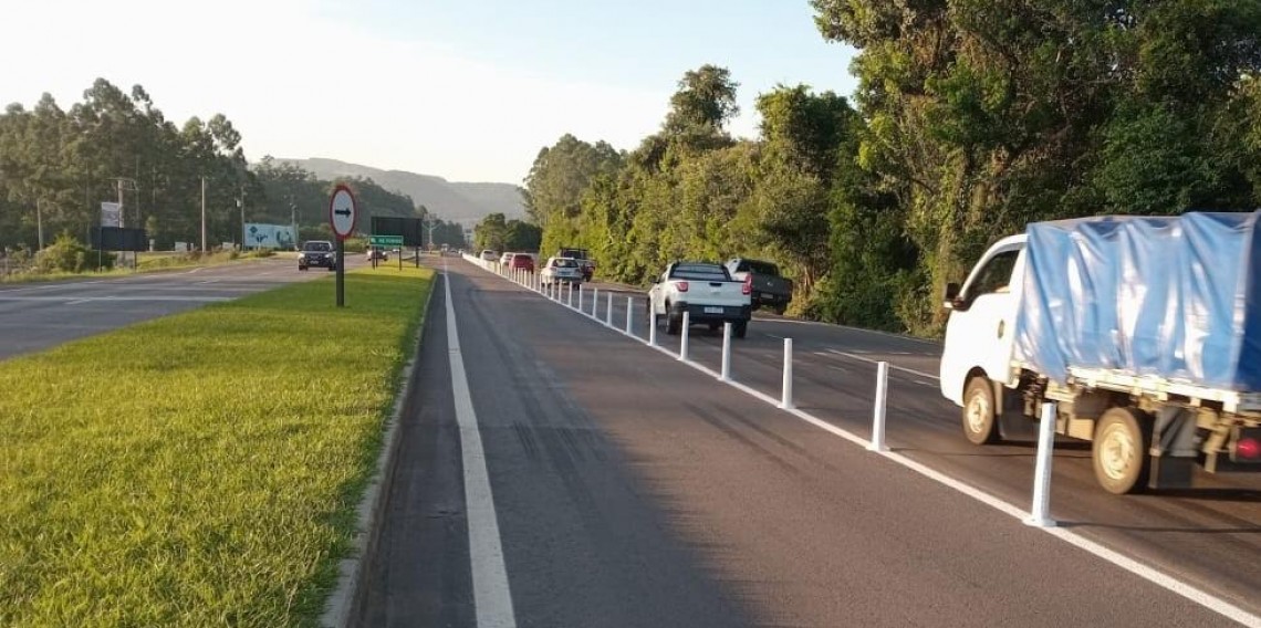 Retorno no km 26 da ERS-122 foi alterado para proporcionar mais segurança aos motoristas e passageiros