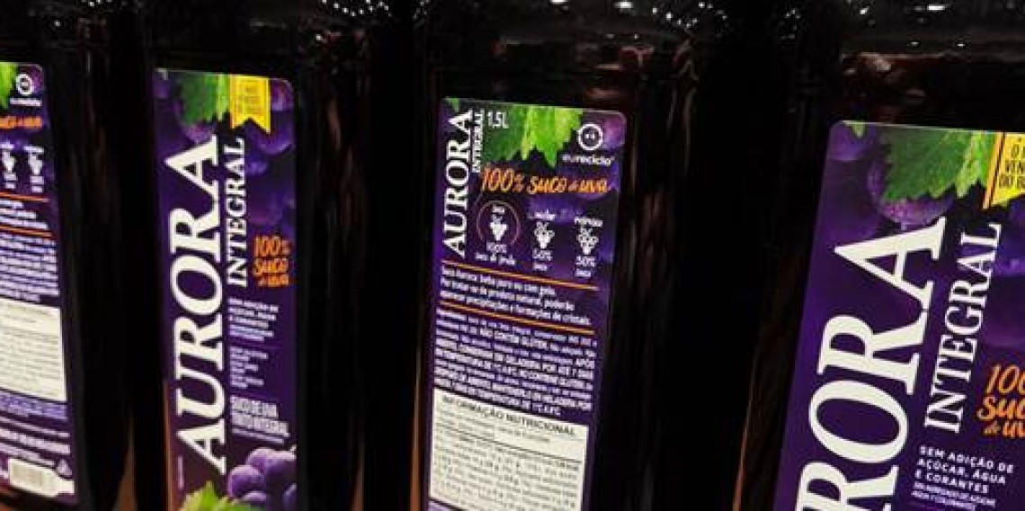 Sucos de uva da Cooperativa Vinícola Aurora