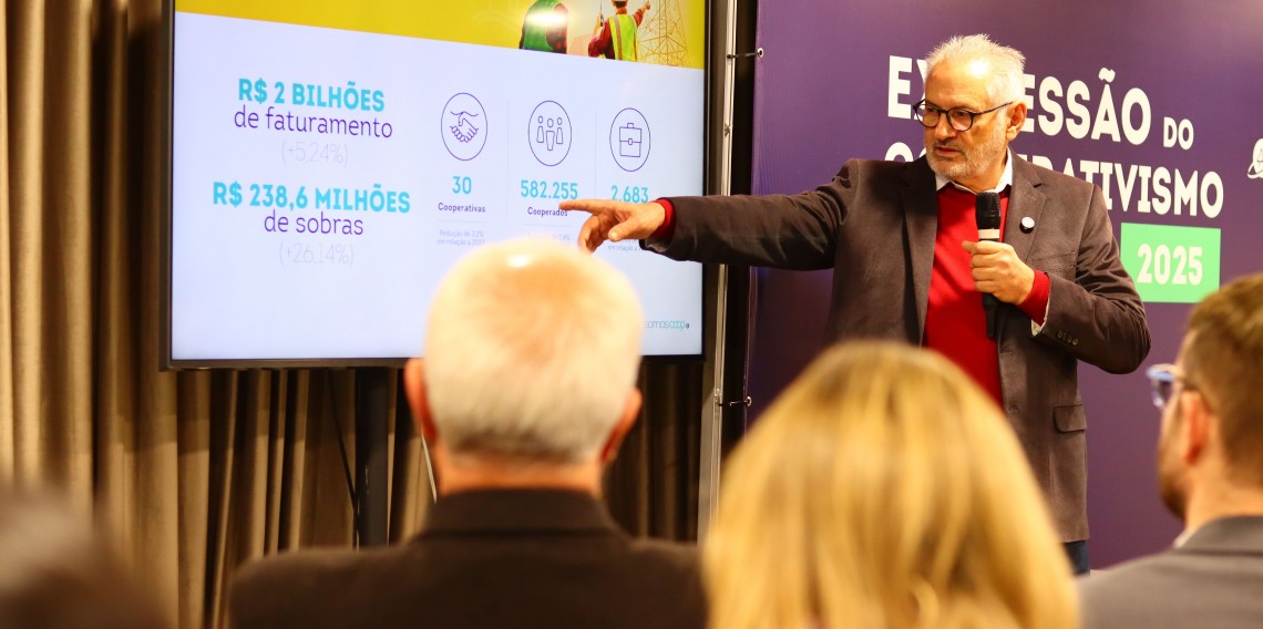 Presidente do Sistema Ocergs, Darci Hartmann no evento “Expressão do Cooperativismo Gaúcho 2025” 