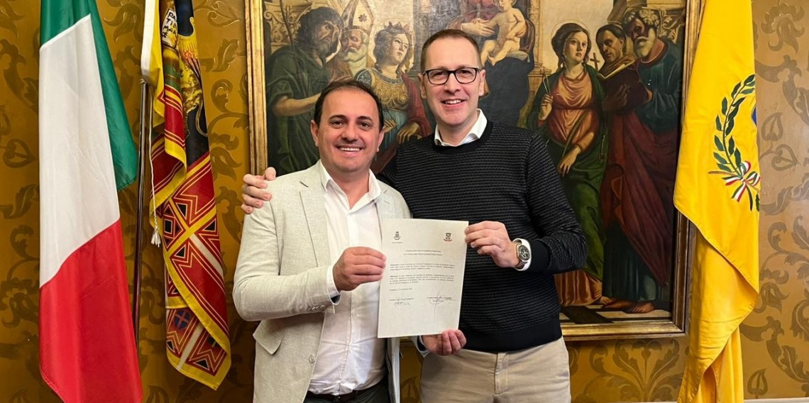 Cassio Fachi e o Prefeito de Conegliano - Fábio Chies