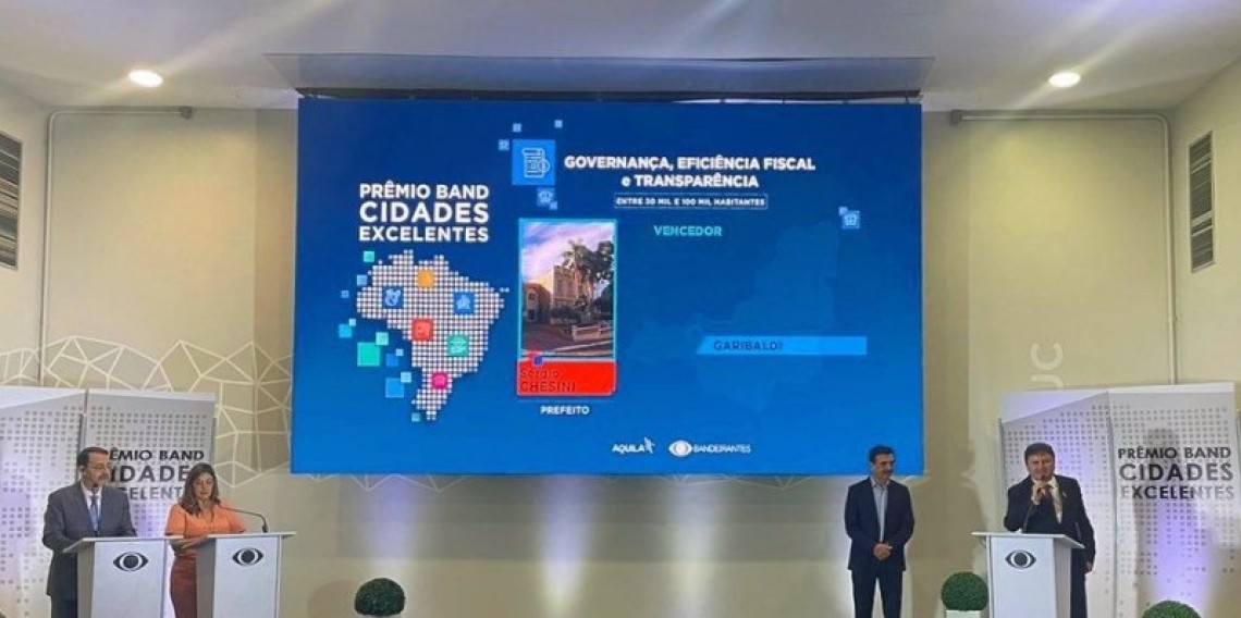 Foto de capa: Garibaldi conquista premiação estadual de governança, eficiência fiscal e transparência